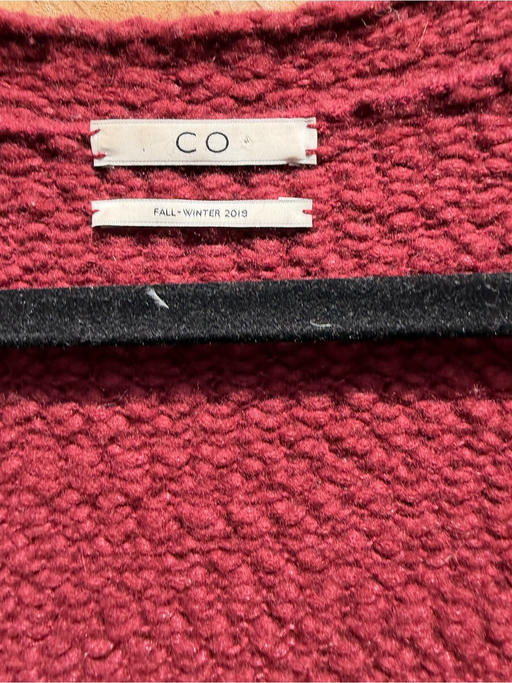 CO Longline Open-Front Cardigan Sweater - Burgundy - Picture 2 of 5